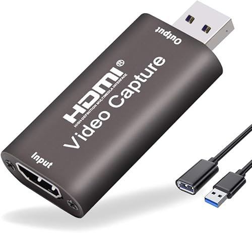 Times Mark Video Capture Card HDMI to USB 3.0 Audio Video Grabber, 4K 1080P Capture Adapter Devices for Gaming Live Streaming Video Recorder, Compatible with Windows Mac,No Power Required