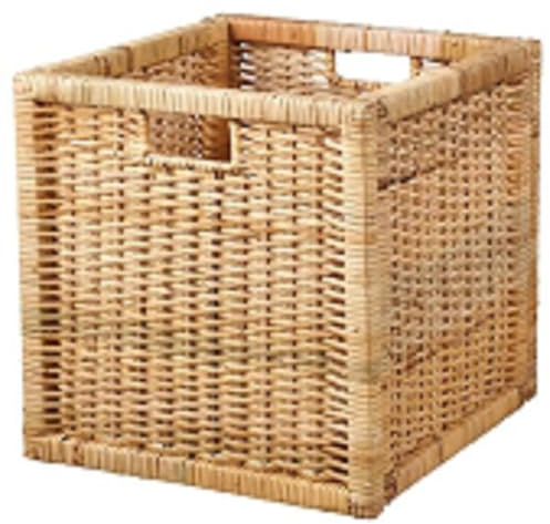 PriceKingX Wooden Storage Boxes for Kallax Shelf, Basket Bins for Toy Organizer, Cube Storage Unit, Closet & Room Organization, Set of Decorative Crates 32x34x32cm (Rattan)