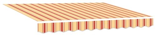vidaXL Toldo Automático Retráctil Amarillo y Naranja 350 x 250 cm Impermeable y Resistente a UV Sombra de Patio para Exteriores Canopy Jardín Terraza Solución Moderna de Paraguas