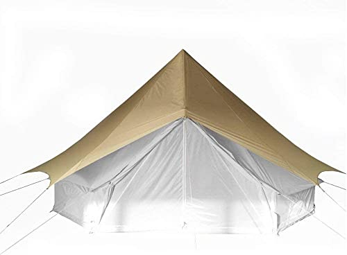 Wasserdichte Oxford Top Tarp Sonnenschutz für 3 m Camping Glockenzelt – Beige Baumwolle Canvas Baldachin Abdeckung für Outdoor-Unterschlupf UV-Schutz und Regenbeständigkeit