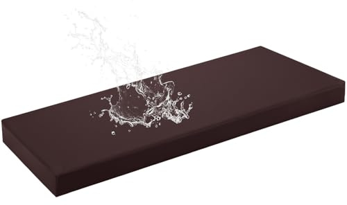 HJZPWB Bankauflage 5 cm Dick Sitzkissen Bank Pu Leder Sitzauflage Bank Abnehmbar Bankkissen Sitzpolster Bank Auflage Gartenbank Sitzbank Auflage Sitzkissen Bank Outdoor,Dark Brown,80x30x5cm