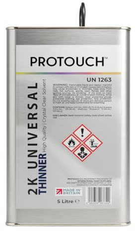 Protouch 2K Universal Thinner, Professional-Grade Paint Solvent, Crystal Clear, 5 Litre, Made in Britain, for 2-Component Coatings