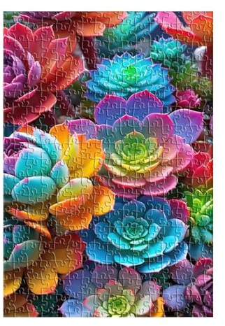 Succulent Plants Puzzle 300 Pieces, Fun Challenging Puzzle Games, Difficult Jigsaw Puzzles for Adults 300 Pieces