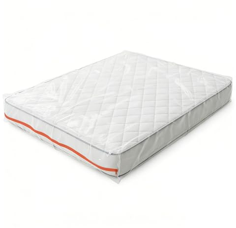 kelav Custodia Materasso Singolo in Plastica 100x200x35 cm, Coprimaterasso Impermeabile e Anti-Strappo, con Doppia Cerniera per Trasloco e Conservazione