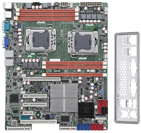 Yanmis Scheda Madre LGA1366 DDR3 X58, Supporto CPU Dual Socket 1366, Memoria DDR3 da 24 GB a Triplo Canale, Supporto 6 Raid SATAII, per Virtualizzazione e Data Center
