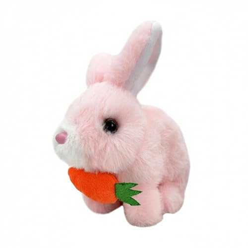 Hopping Rabbit with Sounds and Movements Interactive Electronic Pet Animated Walking Wiggle Ears Twitch Nose Realistic Bunny Toy for Kids Girls Boys Easter Birthday Gift