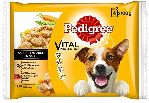 PEDIGREE Hundefutter Nassfutter Multipack mit Huhn, Rind und Gemüse in Sauce, 100 g