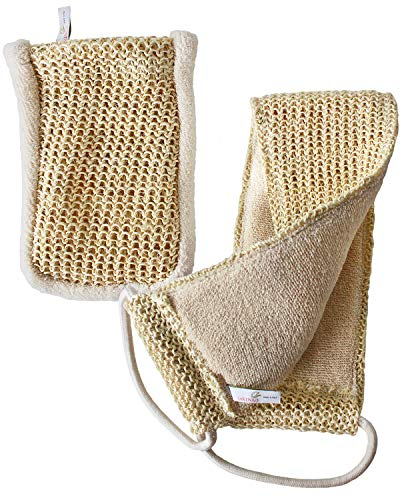 Sisal Set in Bio-Qualität. Massagegurt & Peelinghandschuh. Für Nassmassagen & Trockenmassagen geeignet. Peeling mit Rückenschrubber & Massagehandschuh. Für Wellness & Pflege