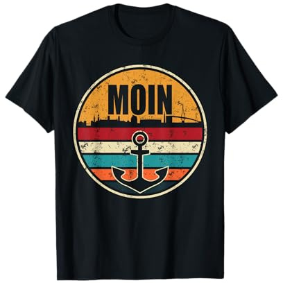 Moin Cooler Spruch I Hafen Anker See Meer Segeln T-Shirt