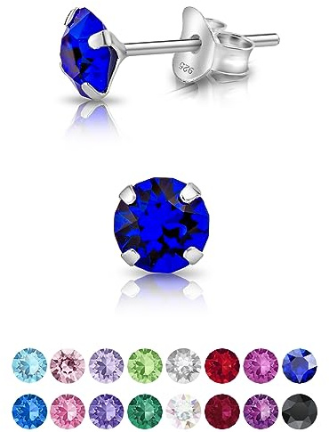Orecchini Blu Punto Luce - Argento 925 Donna a Perno - Piccoli Colorati