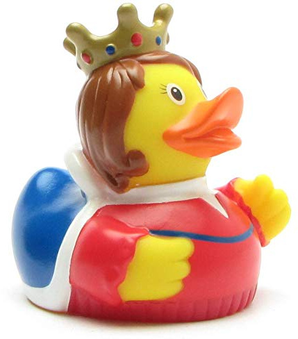 Duckshop I Badeente Königin I Quietscheente I L: 8 cm I Quietscheentchen I Geschenk für Royal-Fans I Präsent Sammler
