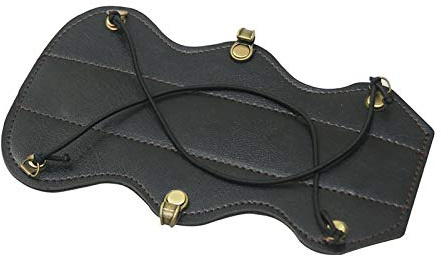 Protège-avant-bras en cuir pour tir à l'arc Noir