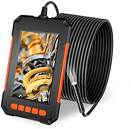 Endoscopio Industriale, Telecamera di Ispezione Tubi 4,3 Pollice Schermo LCD, YOVOCA 1080P HD Boroscopio Snake Telecamera 5M, IP67 Impermeabile, 8 LED, Batteria 2600 mAh