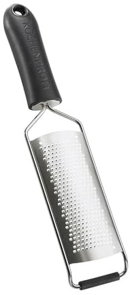 KÜCHENPROFI MASTER GRIP Reibe fein, Edelstahl, fotogeätzte Klingen | Gewürzreibe, für Muskat, Parmesan, Ingwer, ergonomischer Soft-Touch-Griff, rutschfeste Füße, ultrascharfe Klingen