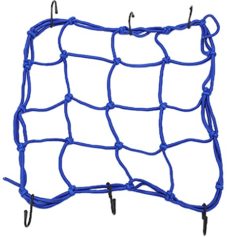 RiToEasysports Cargo Net Bungee,Elastic Luggage Net Cargo Net Nylon with Hooks 30 x 30cm / 11.8 x 11.8in for Road Mountain Bicycles Motorcycles Electric Vehicles