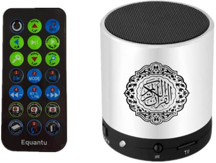 Kellegour Haut-Parleur Électronique Coran MP3 Player, Traducteur Numérique Bluetooth, USB Portable Rechargeable, 8 Go TF FM, Avec Télécommande (Argent)