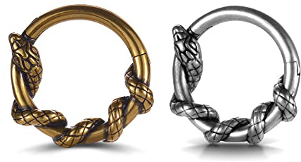 ERKUOO 2PCS Ohr Gewichte Messgeräte Kleiderbügel für gestreckte Zarte Schlange Typ baumelnde Ohren Punk Gehörtunnel Stecker Taper Ring Expander Ohrringe Piercings für Frauen Männer 3mm