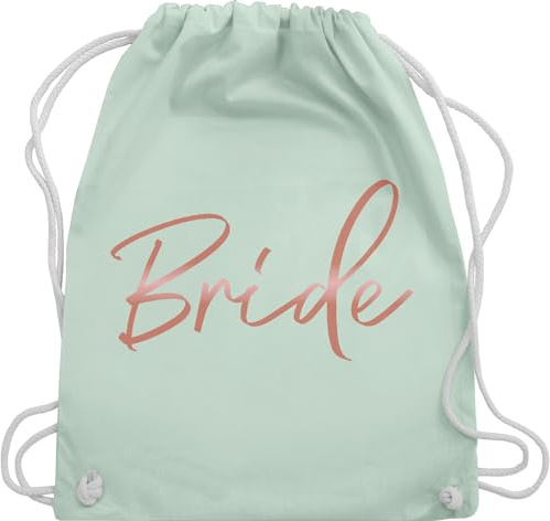 Turnbeutel Rucksack - JGA Junggesellenabschied Frauen - Bride Rose Gold - Unisize - Pastell Grün - braut brauttaschen bachelorette party beutel junggesellinnenabschied outfit jungesselnabschied