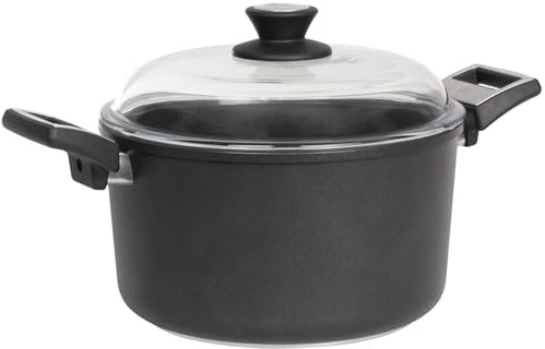 SKK großer Universal-Topf Ø 26 cm - induktionsgeeignet - Gemüsetopf Aluguss beschichtet Kochtopf mit Deckel aus Glas - Made in Germany