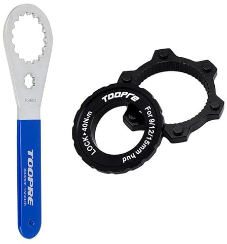 Centerlock Adapter, Aluminium Alloy Lightweight Design CNC Turning Fine Processing Anodized Bright Color Multi-Color Optional for 6 Hole MTB Bike Disc Brake Boost Hub Spacer with Mounting Key