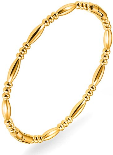 Tidefire Pulsera de acero inoxidable con diseño de bambú y titanio, One Size, Acero inoxidable