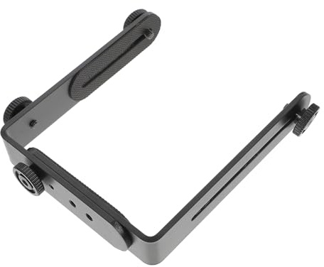 jojofuny Schwarze L-förmige Metall Kamera Halterung mit 1/4 Schraubenlöchern und Rutschfester Oberfläche für Vielseitige Befestigung an Wand oder Stativ
