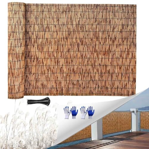 FaccioneerZ Sichtschutzmatte Natürlicher Schilfrohr Balkonsichtschutz 110x120cm 120x150cm 130x200cm 140x300cm Bambuszaun Dekorative Zäune Für Garten Außen Hinterhof Patio Trennwand (Size : 150x900cm)