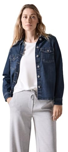 Cecil B344985 Chaqueta Vaquera, Mid Blue Used Wash, M Mujeres
