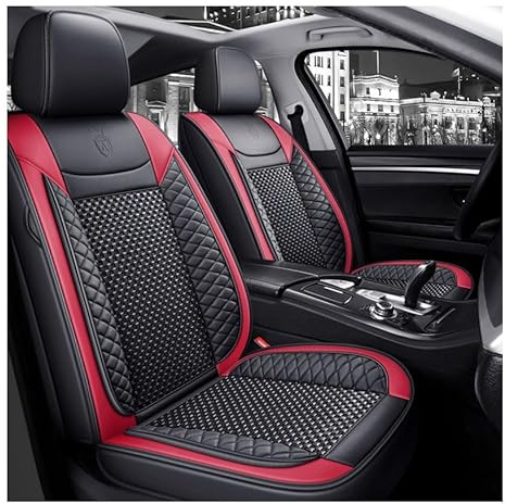 PIOKUHB Funda de Asiento de Coche para Vauxhall Cascada Convertible(2013-2019),Impermeable,antienvejecimiento,Cuero, decoloración,Adecuado para Todas Las Estaciones,Estilo Rojo