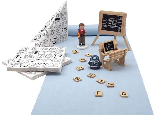 Tischdeko Schulanfang Einschulung Junge Schule Deko Personalisiert Set