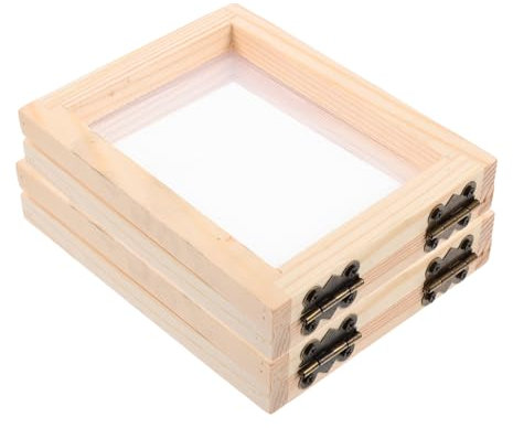 VILLFUL 2stücke Holz-papierherstellungsrahmen Mit Sieb Holzrahmen Für DIY Papierschöpfen Langlebiger Holzrahmen Für Kreatives Basteln Und Handgemachte Papierkunst