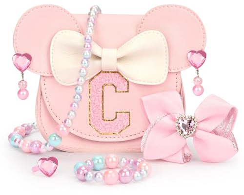 mibasies Toddler Purse Gifts for Girls: 3 Year Old Girl Gifts, Girl Toys Purse, Pink Set, Letter C