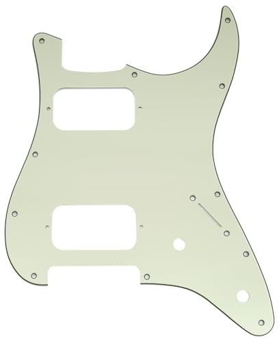 Musiclily Pro 11 Löcher HH ST Schlagbrett Runde Ecke 3-lagig Mint Green | 2 Unbedeckter Humbucker 2 Potis Aussparungen, für Fender Squier Strat Style E-Gitarre
