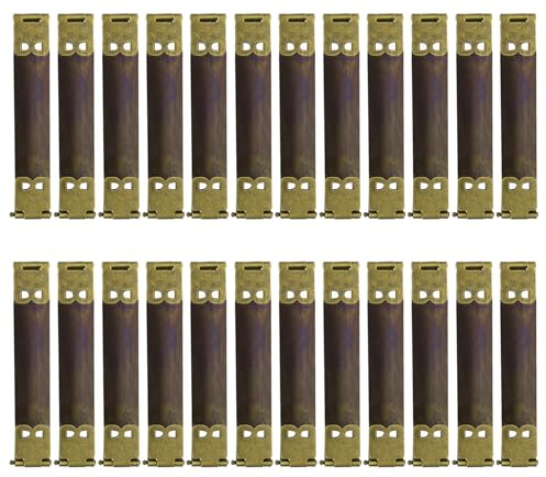 QUARKZMAN 24Pcs Marco Flexible Interno de Metal, 8cm/3.1 Marco de Monedero con Cierre de Beso, Bisagras para Bolso, Clip para Cartera, Manualidad, Costura, Fabricación de Monederos, Bronce