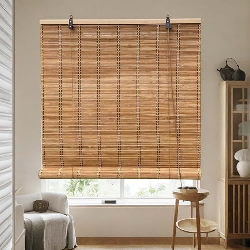 Tapparella Avvolgibile Bambù Tenda Rullo Esterno con Sollevatore Naturale Tenda a Rullo Bamboo Tende da Interni Protezione Solare Tende Oscuranti per Interni Decorative per Partizione(W150xH230cm)