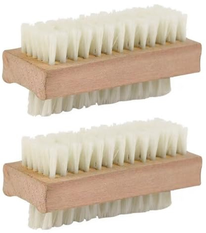 ZEPIQOR 2 Pcs Cepillo para uñas de madera maciza con cerdas resistentes Cepillo para limpieza de uñas Cepillo para lavado de manos Cepillo para dedos Cepillo para limpiar suciedad, mugre bajo