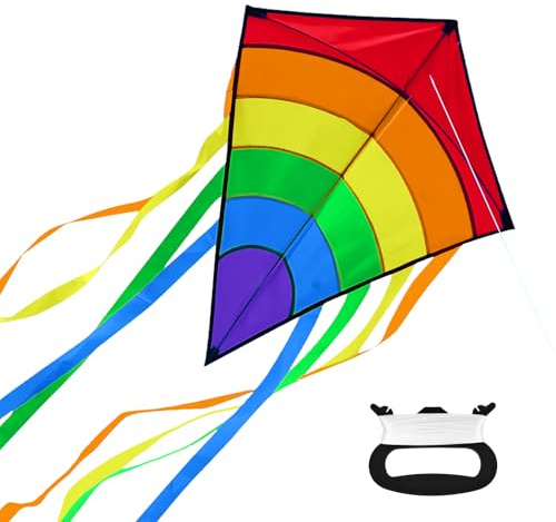 Flintronic Aquiloni Grande, Aquilone Rainbow Eddy per Bambini e Adulti, Aquiloni a Linea Singola, Attività All'Aperto per Principianti