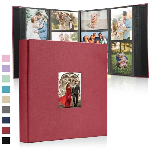 DazSpirit Large Photo Album 6x4 in, 1000 Slip-In Pockets, Linen Fabric Hard Cover Photo Book with Customisable Front Window for Family, Wedding, Travel & Baby Memories