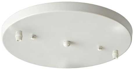 AstrizLamp 2 Agujero Embellecedor Lampara Techo 20cm Circular Roseta de Techo de Metal Blanco Hierro Cubierta Lámpara de Techo 2 vía Fijación al Techo con Accesorio para plafones, lámparas colgantes