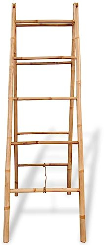 Genérico Escalera toallero Doble con 5 peldaños bambú 50x160 cm,Casa y jardín,Accesorios para el baño,Toalleros-243714