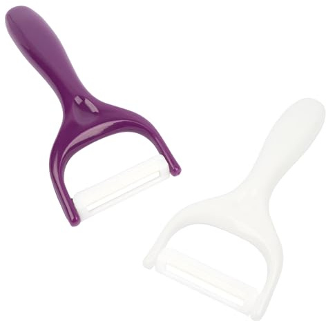 2pk Ceramic Vegetable Peelers - Lightweight Plastic Handle, Rust Resistant Peeler for Potatoes, Carrots, Apples & Fruit, Smooth Peeling Kitchen Tool