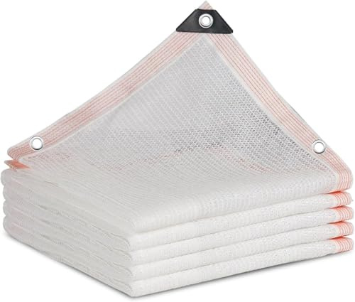 Telo ombreggiante 55% con occhielli per giardino, telone in rete bianco, 6 x 8 m, copertura per patio, pergola, serra, protezione delle piante, vele ombreggianti
