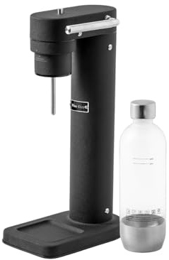 Gasificadora de zumos y agua Fizz Club Fusion, sistema de carbonatación para todo tipo de bebidas, negro mate texturizado