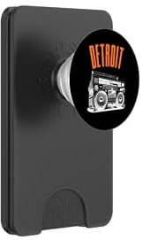 Detroit Retro Boombox Diseño Gráfico Vintage 80s Estilo Música PopSockets PopWallet para MagSafe