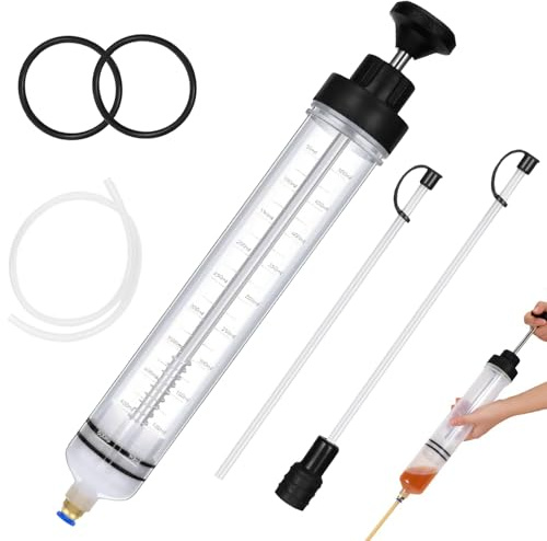 Herbst 500 ml oljesugpump med slang, oljepump handpump med nivåindikator, manuell oljesugspruta för oljebyte, växellådsolja, bromsvätska, universell sugpump för bil, motorcykel, gräsklippare