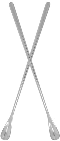 Sewroro Cuillère à Reptiles Portable en Acier Inoxydable, Lot de 2 | Pelle à Nourriture pour Lézards, Prise en Main Confortable, Usage Simple, Finition Argentée, 2 Pièces