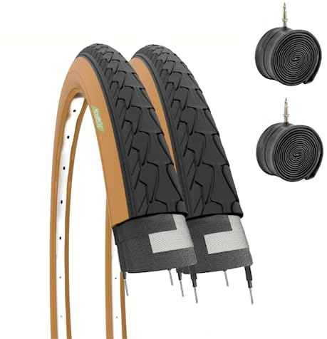 ECOVELO EBA28PCE 2 COPERTONI Nero para 700 X 35 C + CAMERE Pneumatici 28 1 5/8 3/8 City Bike Bici Trekking Stradale