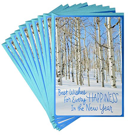 Hallmark Pack of Happy New Year Cards, Peace and Joy (10 Cards with Envelopes)