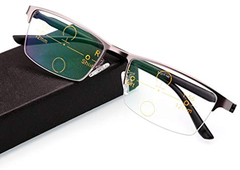 Multifokale Progressive Dioptrien-Lesebrille der Classic Collection für Herren, photochrome Sonnenleser, Grad der automatischen Anpassung, Bequeme Brille