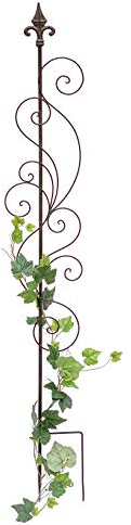 Rankhilfe Metall Blumengitter 140 cm Freistehend Rankgitter 81296 Steckzaun Kletterhilfe Stab Rost Imitat
